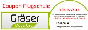 Coupon für Modellflugschule Intensivkurs subv. Hinweise beachten IK02