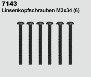 Linsenkopfschrauben M3 x 34