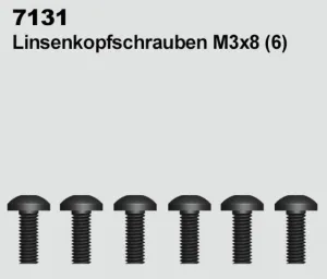 Linsenkopfschrauben M3 x 8