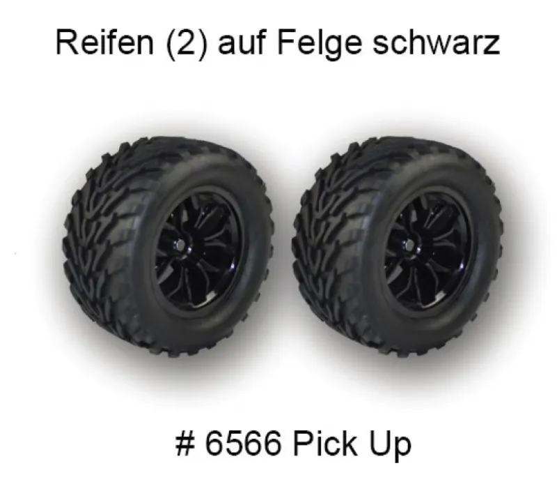 Reifen auf Felge schwarz 6566, Original DF-Models Ersatzteil für Basic Line  1 bis 4