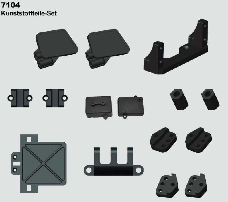 7104 Kunststoffteileset Crawler XXL Original DF-Models Ersatzteil für  RC-Auto DF-4 Crawler XXL und DF-4J Crwler XXL