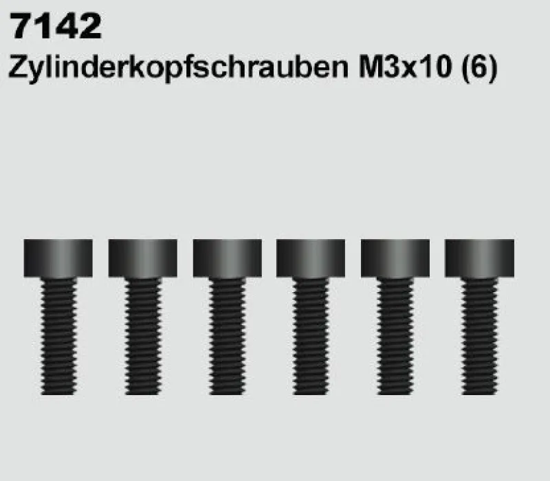 7142 Zylinderkopfschrauben M3 x 10 Original DF-Models Ersatzteil für  RC-Auto DF-4 Crawler XXL und DF-4J Crwler XXL