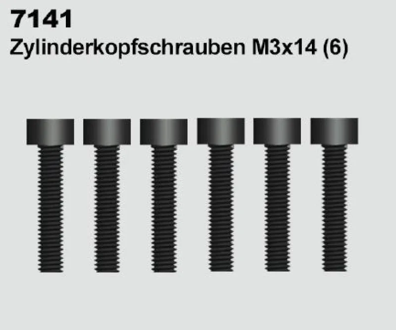 7141 Zylinderkopfschrauben M3 x 14 Original DF-Models Ersatzteil