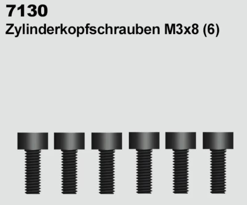 7130 Zylinderkopfschrauben M3 x 8 Original DF-Models Ersatzteil