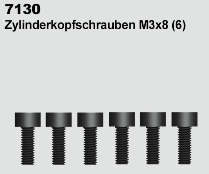 7130 Zylinderkopfschrauben M3 x 8 Original DF-Models Ersatzteil für RC-Auto  DF-4 Crawler XXL und DF-4J Crwler XXL